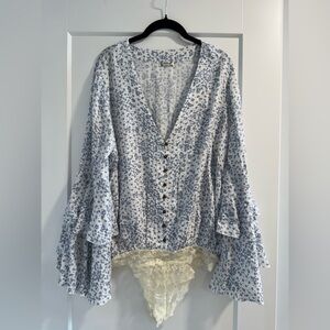 Free People floral bodysuit size M